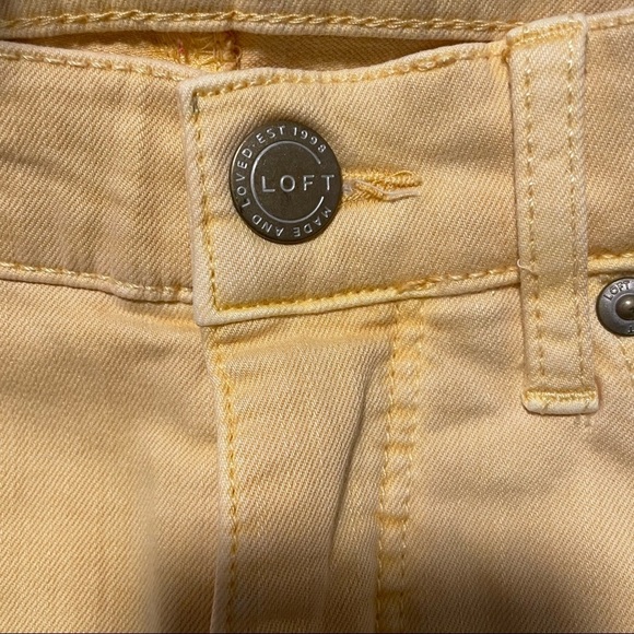 NWT LOFT High Waist Skinny Crop Frayed Hems Jeans Yellow Size‎ 26/2 - Picture 8 of 10